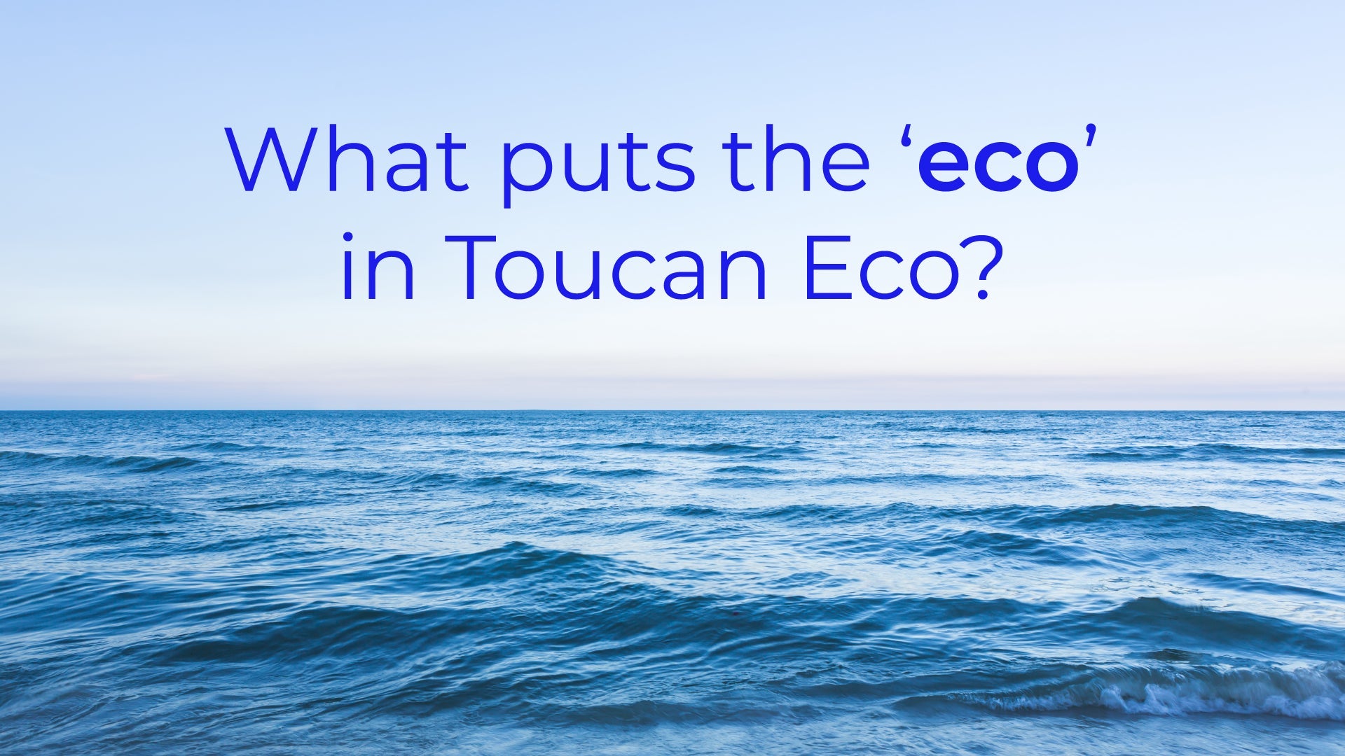 What puts the ‘eco’ in Toucan Eco?